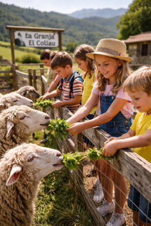 animales de la granja escuela de Collau cerca de Llanes